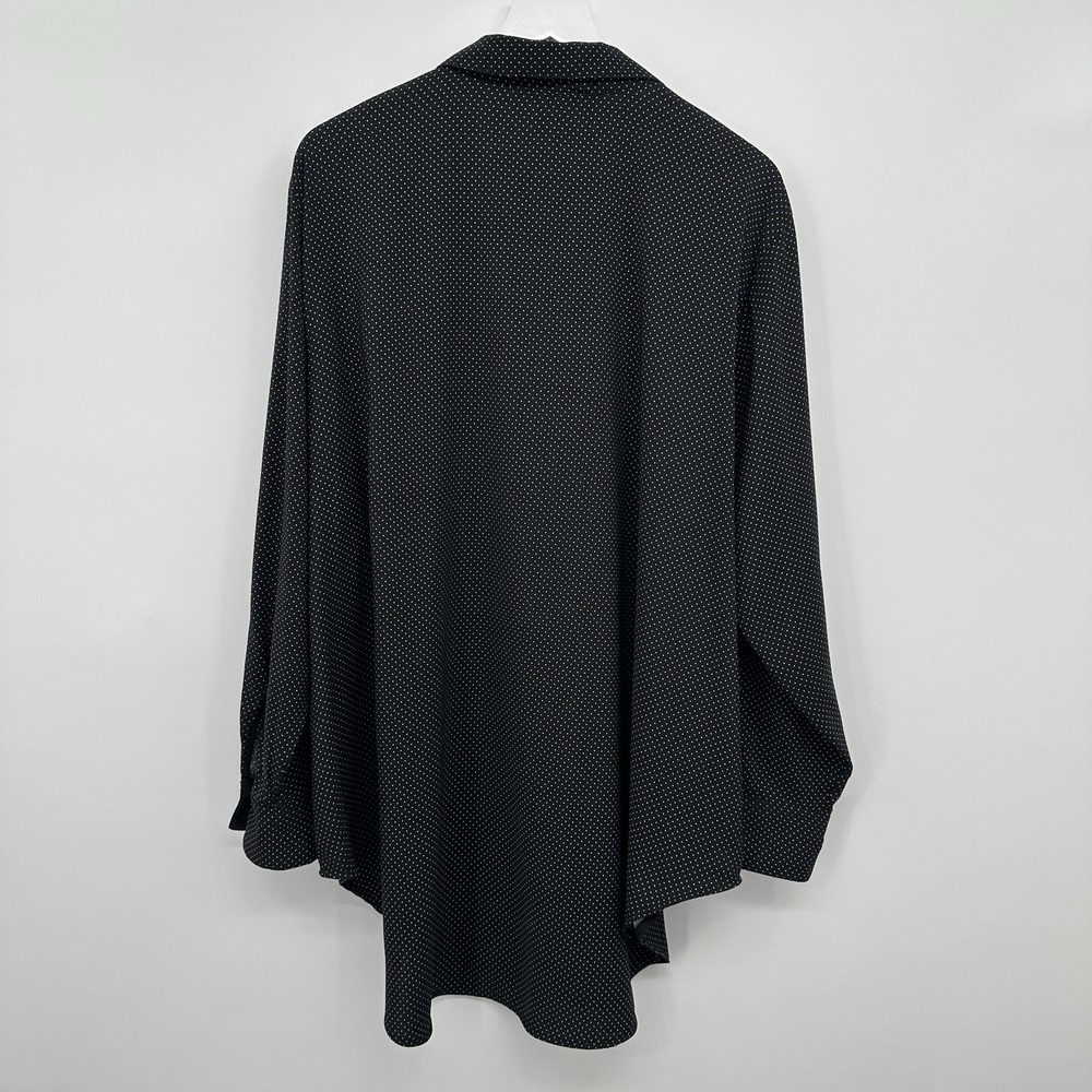 Faith‎ & Zoe Tunic Top Shirt 3X Stretch Button Up Dark Academia Polka Dot New - Picture 8 of 12
